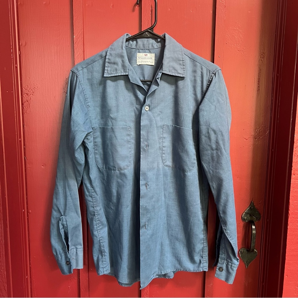 1960s Vanderbilt blue long-sleeve work shirt